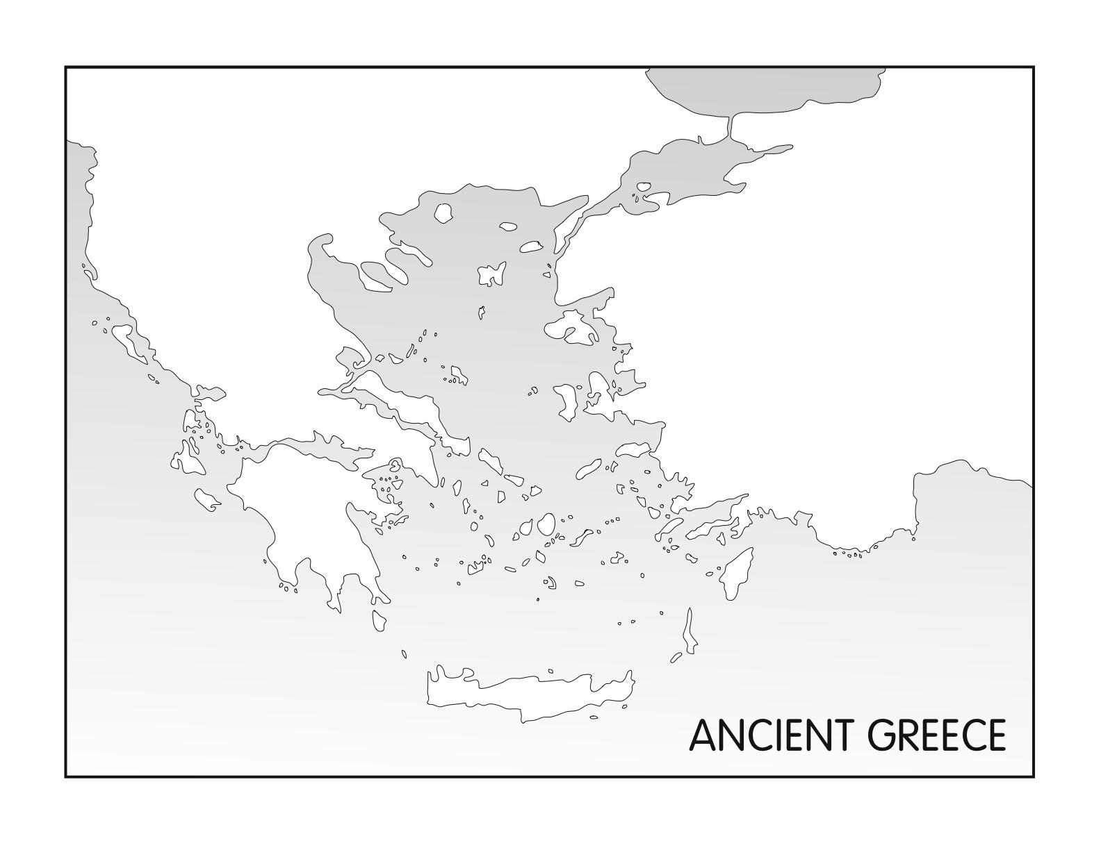 白地図の古代ギリシア古代ギリシャの白地図 南欧諸国 ヨーロッパ