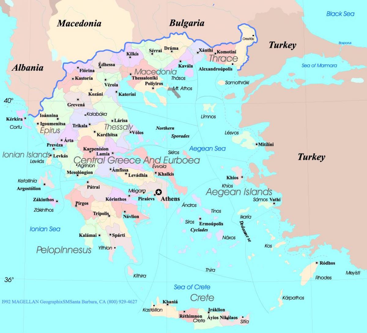 ギリシャ地図 地図のギリシャ語 英語 南欧諸国 ヨーロッパ