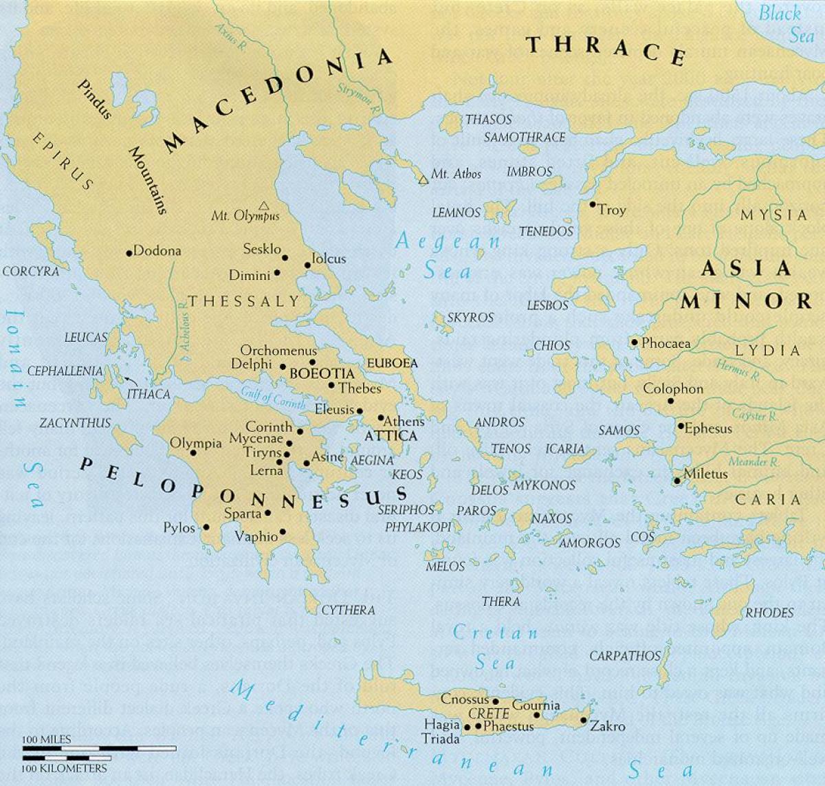 古代ギリシャとエーゲ海の世界地図 地図の古代ギリシャとエーゲ海の世界 南欧諸国 ヨーロッパ