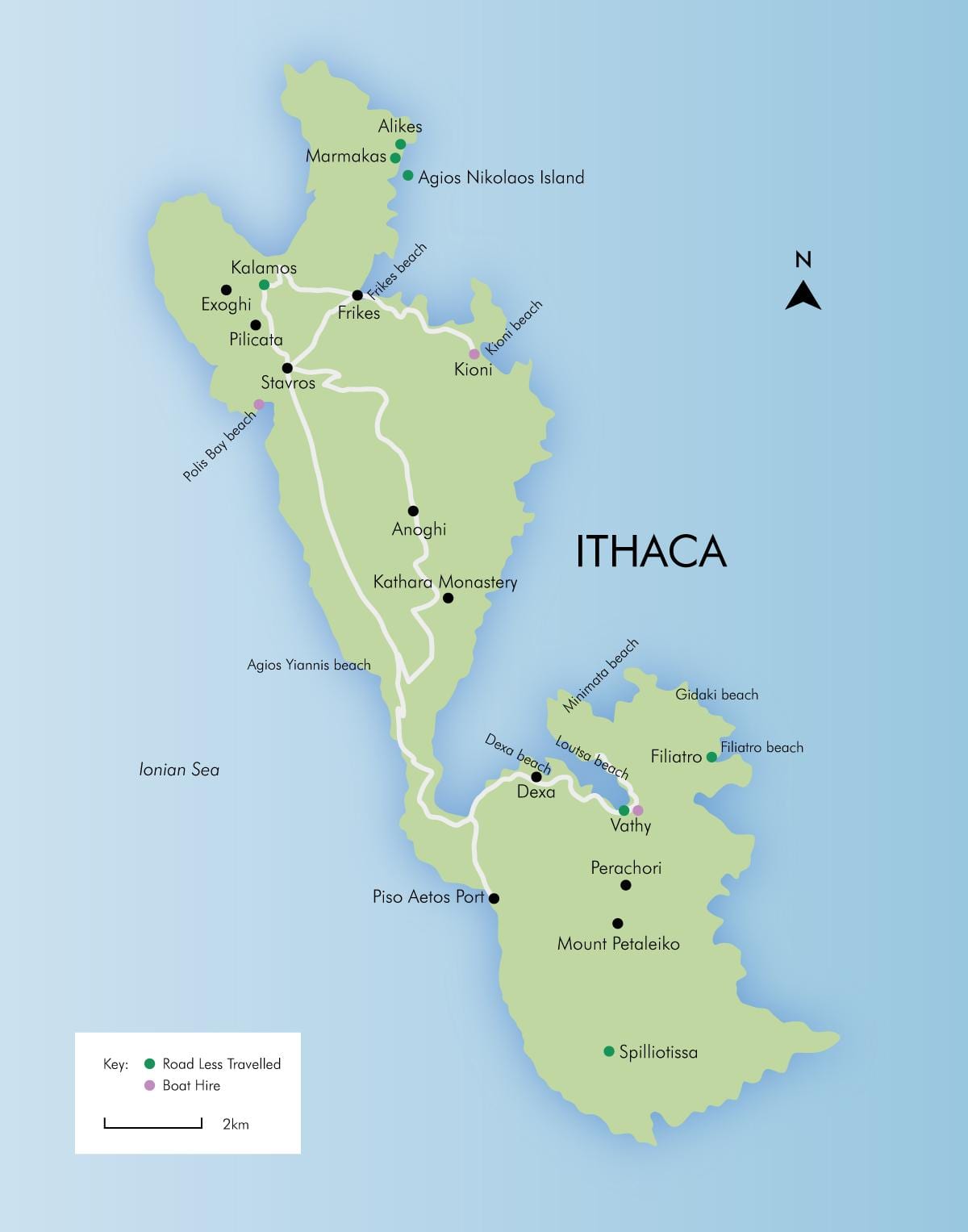 地図のイサカのギリシャ