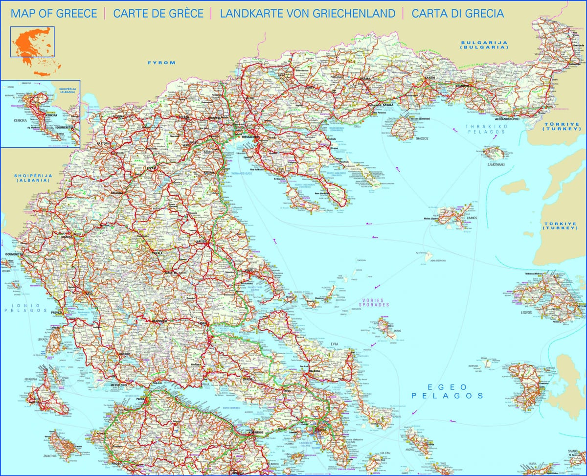 道路地図のギリシャ