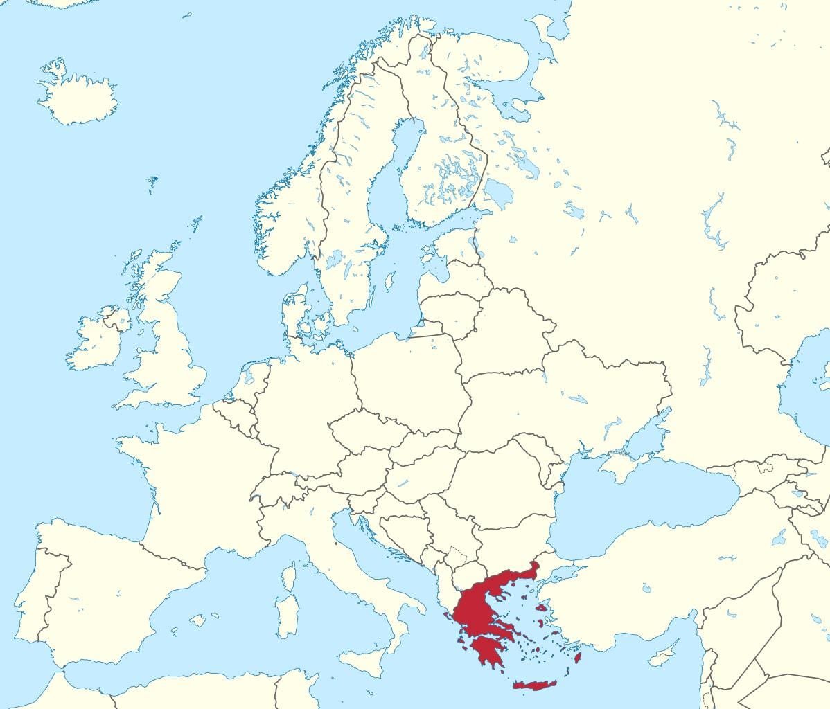 ギリシャヨーロッパの地図