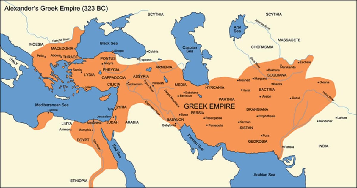 地図のギリシャ文明