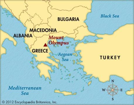 地図をマウントオリンパスギリシャ