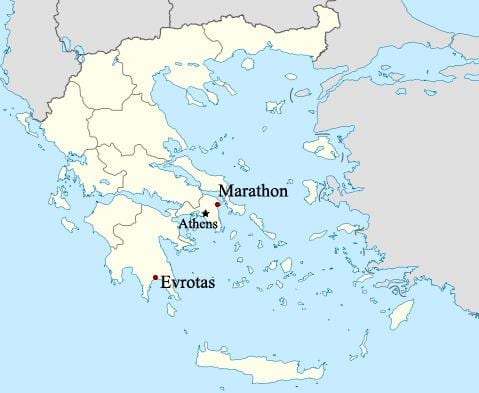 地図のマラソンのギリシャ