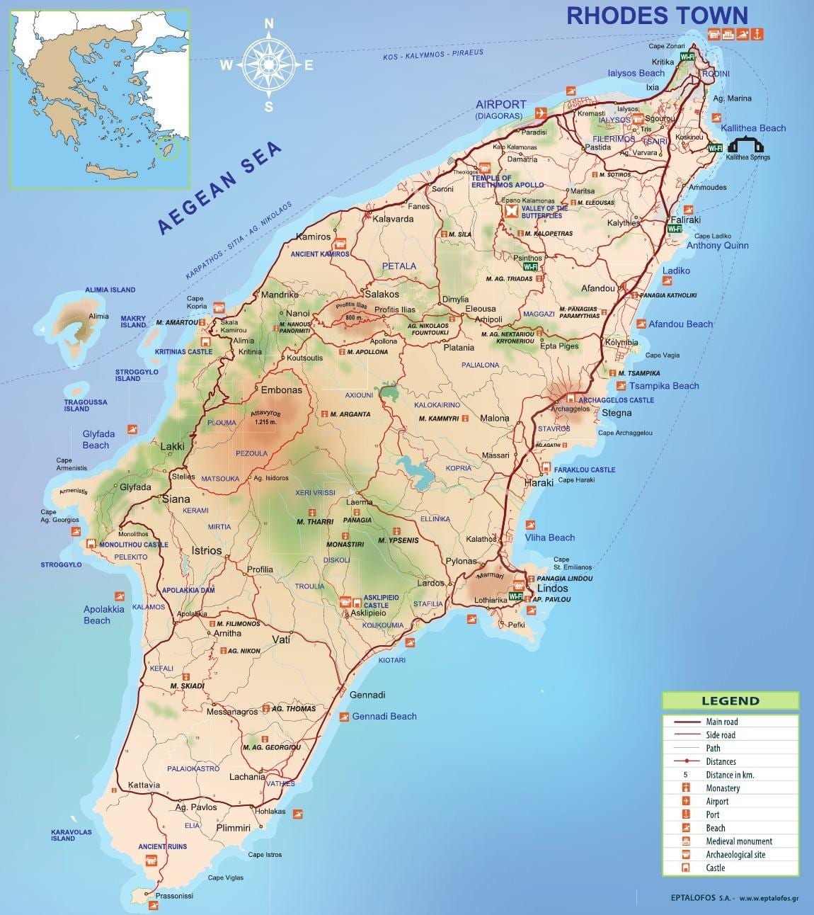 地図ロードスギリシャ