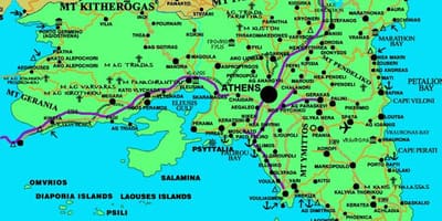 Attikiギリシャの地図