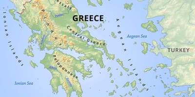 地図のギリシャの山