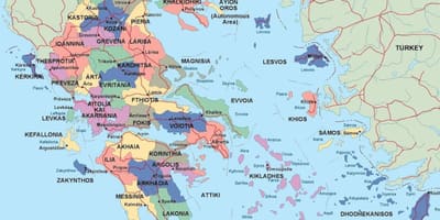 政治地図のギリシャ