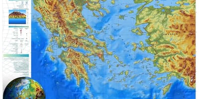 標高地図のギリシャ