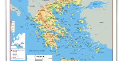 物理地図のギリシャ