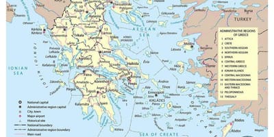 地図のギリシャの空港