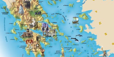 観光マップのギリシャ