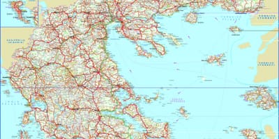 地図の北部ギリシャ
