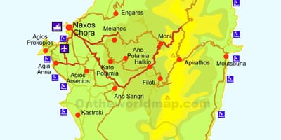 地図ナクソスギリシャ