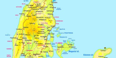 ギリシャのレフカダの地図