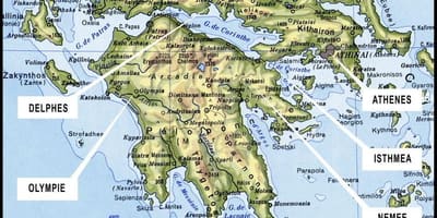 地図のギリシャ南部
