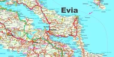 地図Eviaギリシャ
