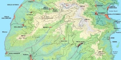 地図Thassosギリシャ
