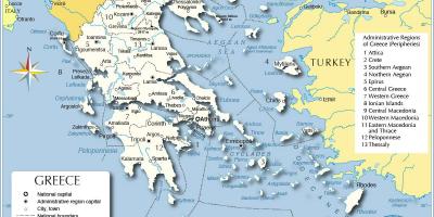 地図のギリシャおよび周辺諸国
